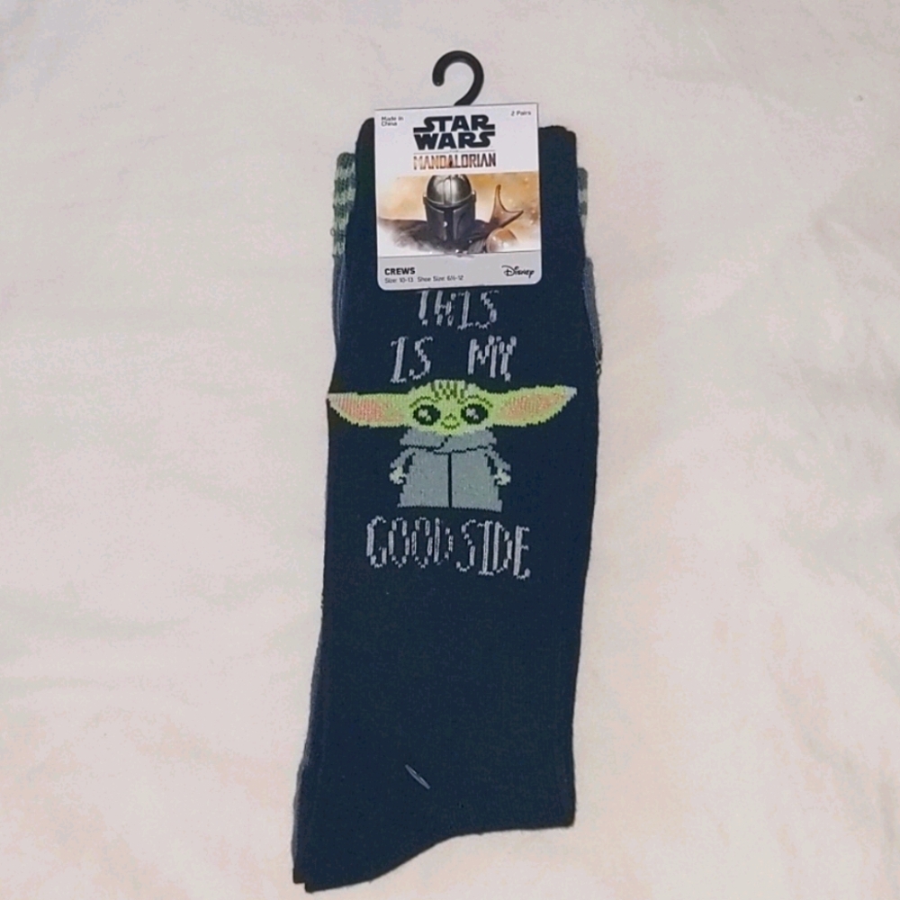 Star Wars The Mandalorian Baby Yoda 2pk Crew socks